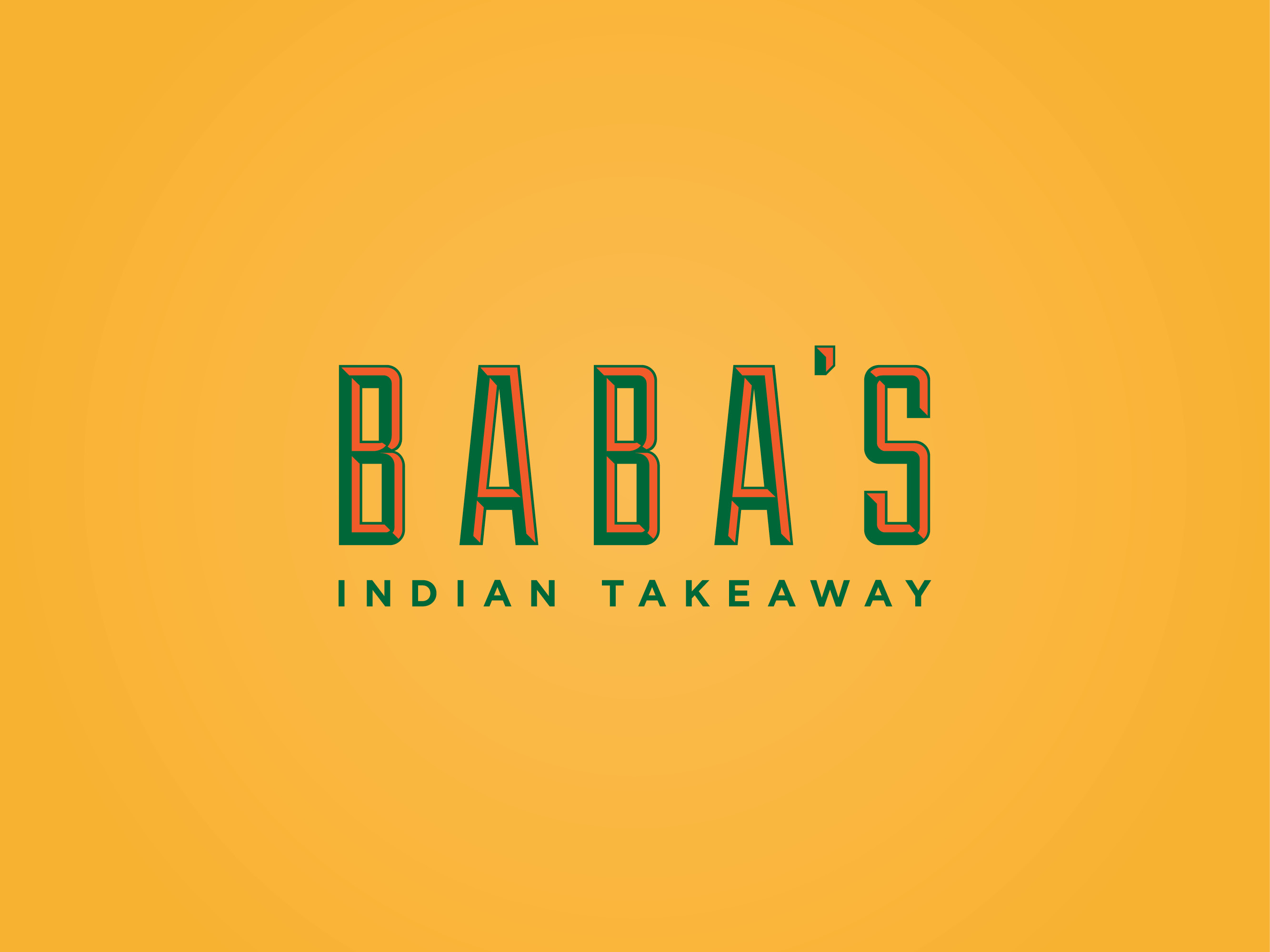 Babas indian takeaway brand identity and menu design