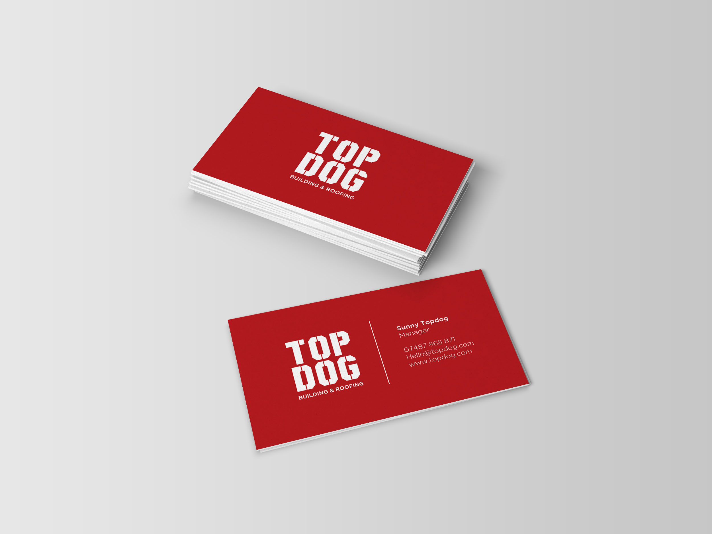Business card design for building and construction service top dog